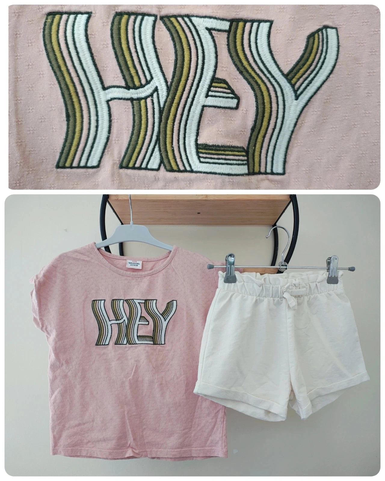 5 6 ans ensemble été teeshirt tape a l'oeil 6a et short tex 5a